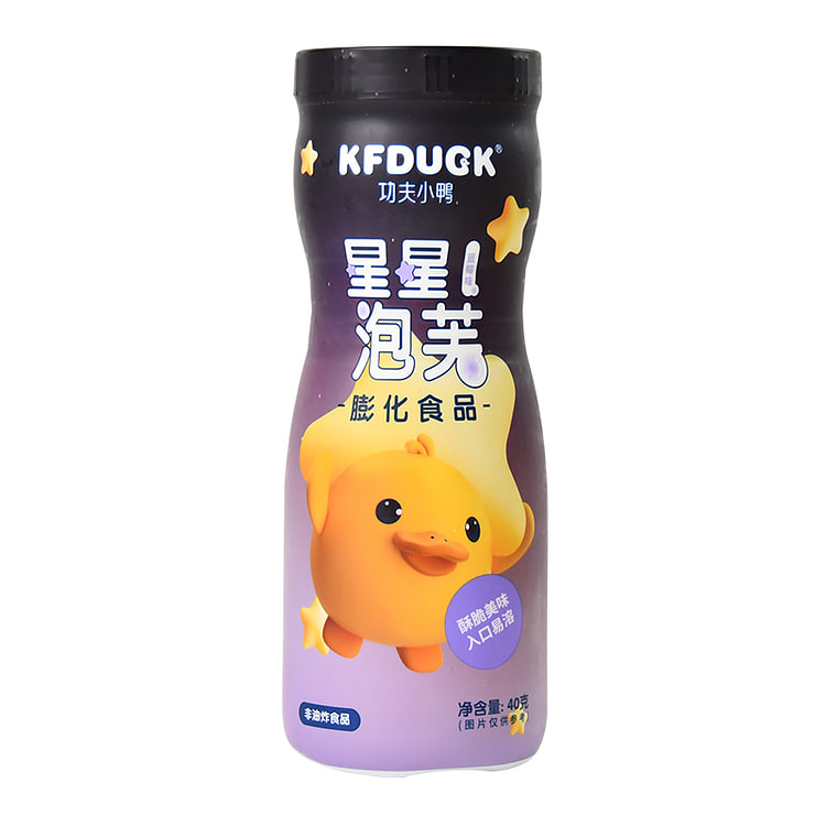 功夫小鸭星星泡芙饼干儿童零食原味40g*1罐