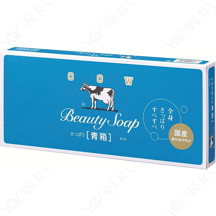 COW BRAND SOAP Blue Box Milk Soap 85g * 6 Bars