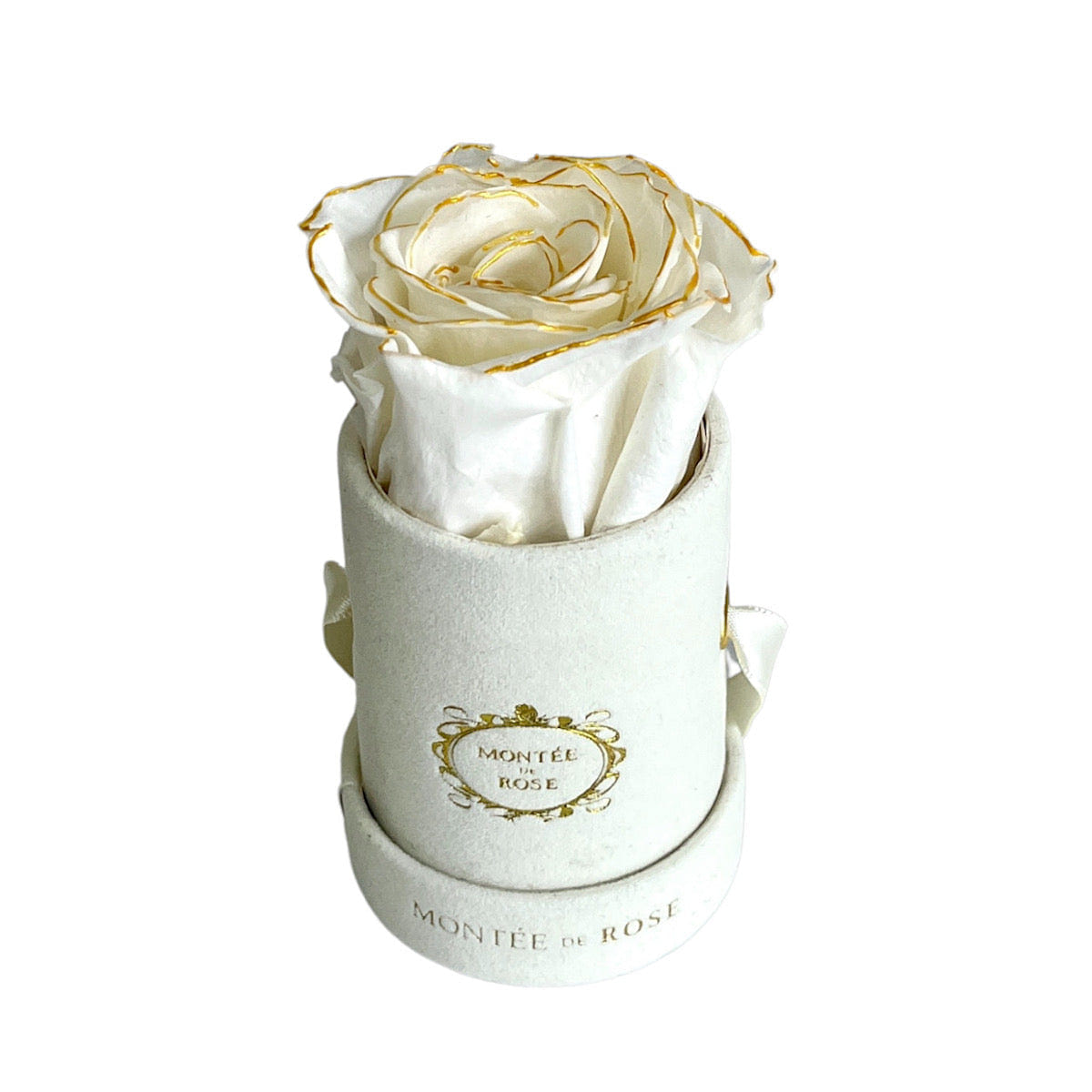 Gold Pearl in Ivory Suede Round MINI 1 each