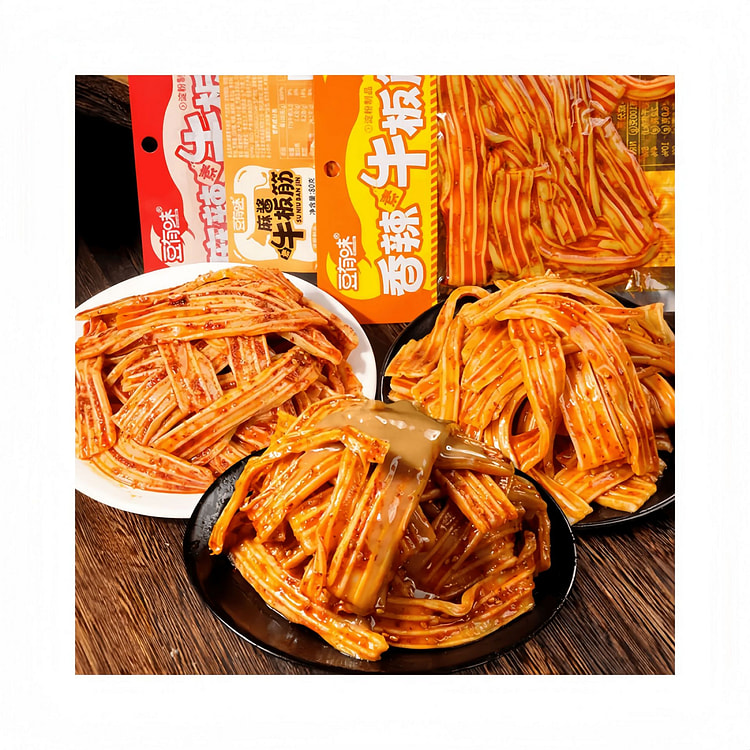 豆有味素牛板筋麻酱味2包*80g网红小吃休闲解馋 160 克