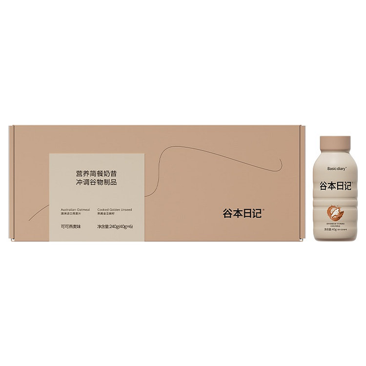 谷本日记 营养简餐高蛋白奶昔#可可燕麦味 6瓶装 240 克