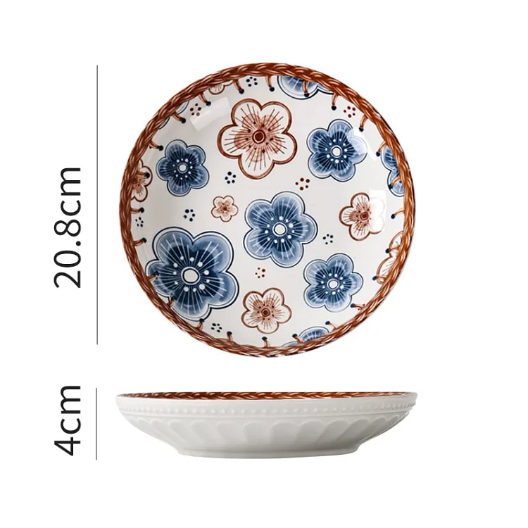 日式复古陶瓷盘子 餐盘8” 樱花