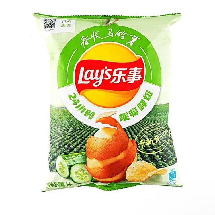 大陆版LAY'S乐事 春收马铃薯片 清新黄瓜味 70 克
