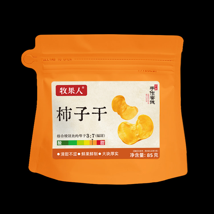 牧果人原味脆柿子饼新鲜陕西富平柿片办公室烘干小零食农家柿子干85g*1袋
