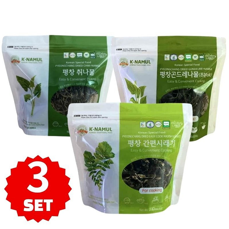 Dried Namul Trio: Aster, Thistle & Radish Greens 80 g*3 pack