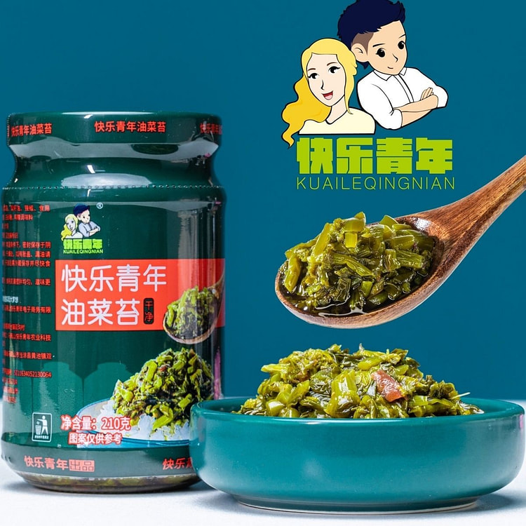 安徽特产快乐青年油菜苔老坛酸菜210g*1
