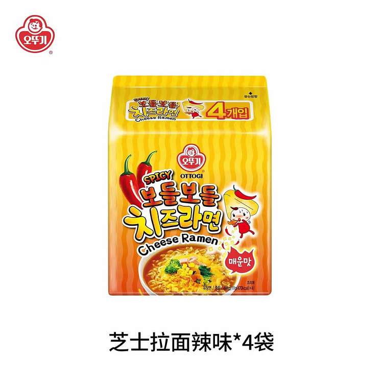 不倒翁芝士拉面辣味444g韩式方便面速食食品 444 克