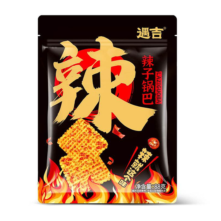 遇吉辣子锅巴陕西特产辣子锅巴川渝香辣味香脆锅巴 88g*1袋装