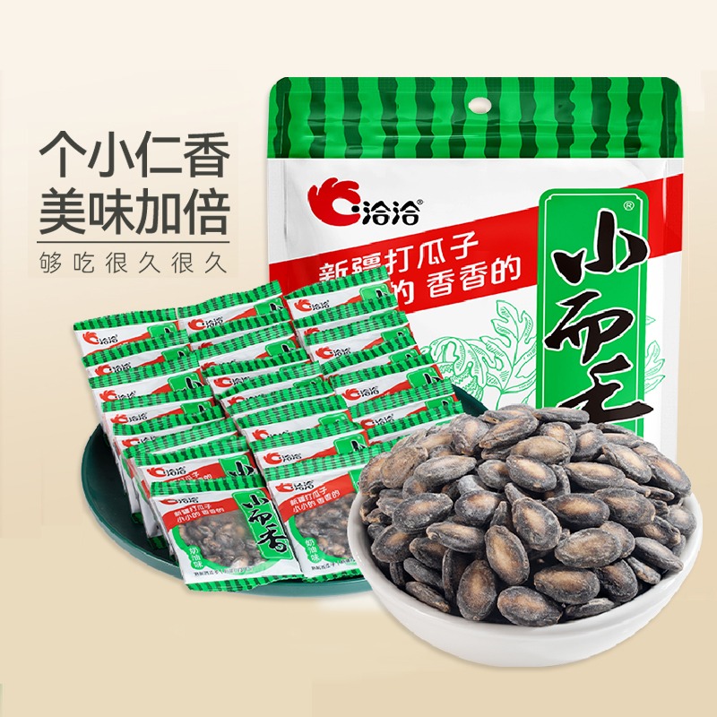 30袋 　恰恰小而香 西瓜子 新疆打瓜子 奶油味 スイカの種　ミルク味 洽洽小而香西瓜子奶油味休闲零食独立小包装540g - Weee!