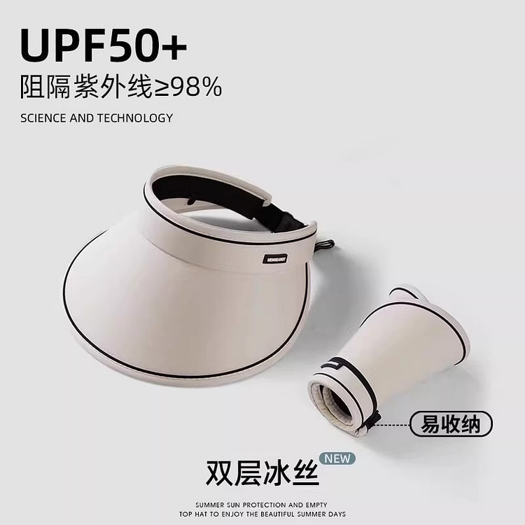 2025新款防晒帽空顶女夏季骑车防紫外线1个可折叠 1 份