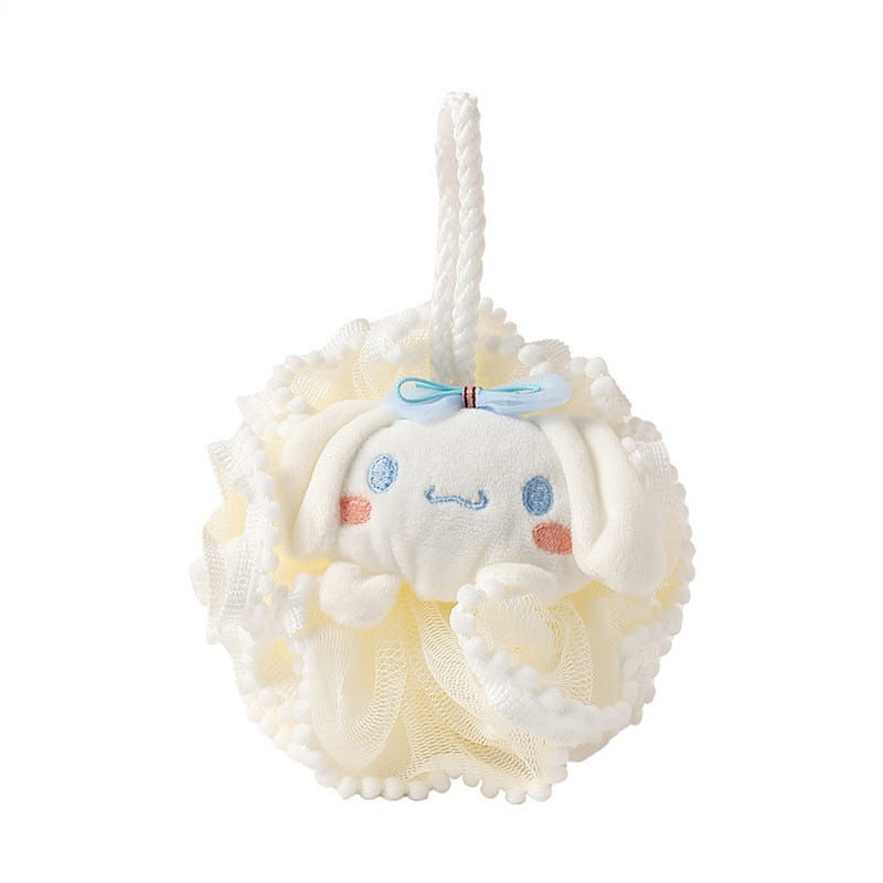 Cute Kids Cartoon Hairball Bath Flower Ball Soft Large Non-Loose -Cinnamoroll2Pc 1 each