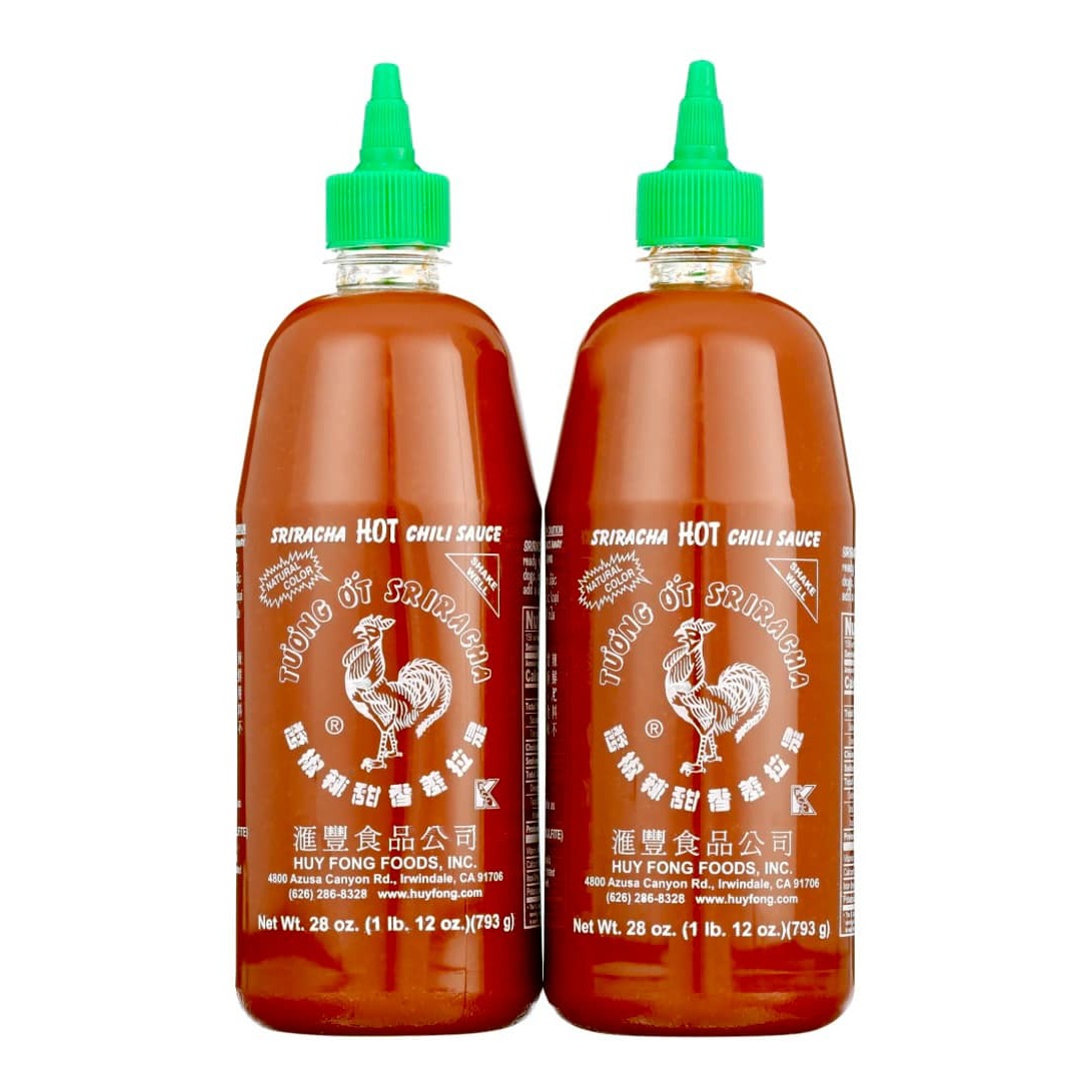 SRIRACHA HOT CHILI SAUCE 28OZ LARGE 2 bottle