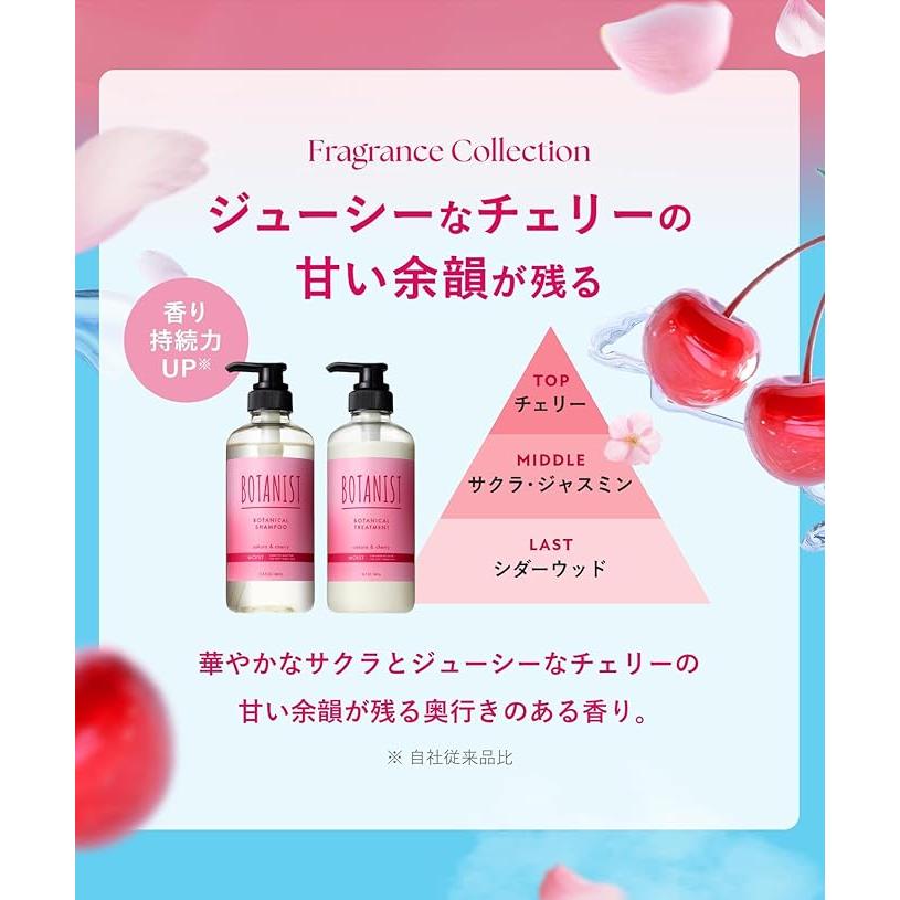 ボタニスト シャンプー&トリートメント 桜&チェリー 春限定 新品 ボタニスト サクラ限定 やわらかシャンプー 460ml サクラ＆チェリーの
