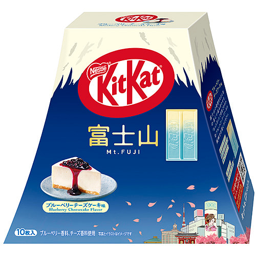 奇巧 富士山 威化巧克力 蓝莓芝士蛋糕味 10枚 1 份