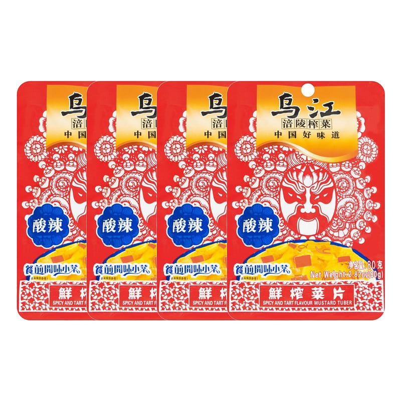 Wujiang Sour & Spicy Flavor Maustard Slice 4pack 4 カウント