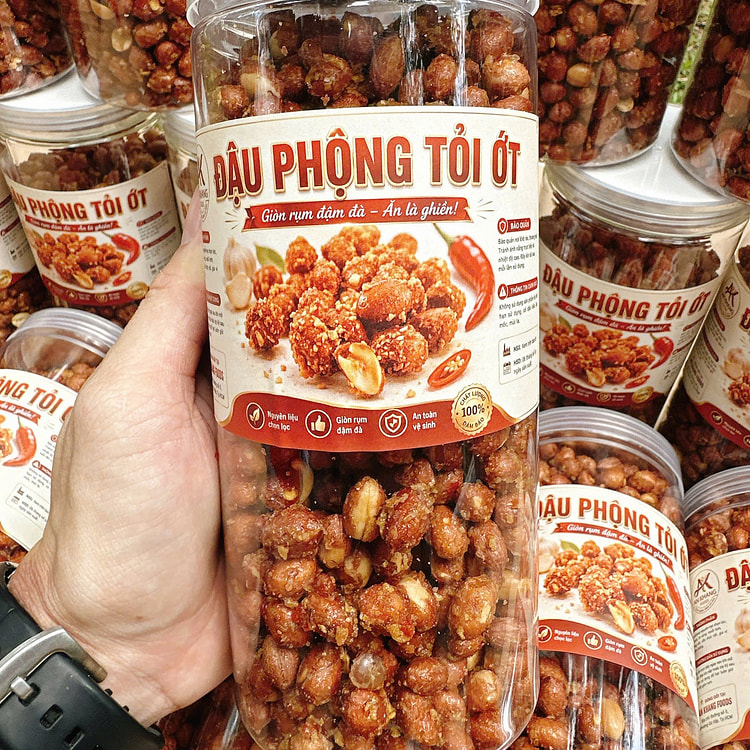 Đậu Phộng Rang Tỏi Ớt hủ 500g 500 g