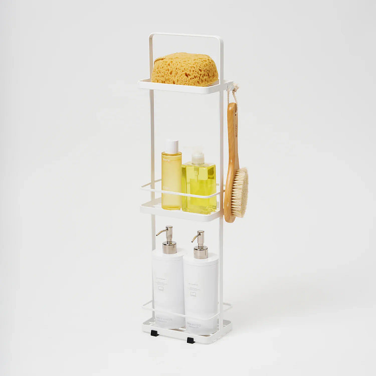 淋浴置物架 - 三种尺寸 - 钢制大号/白色