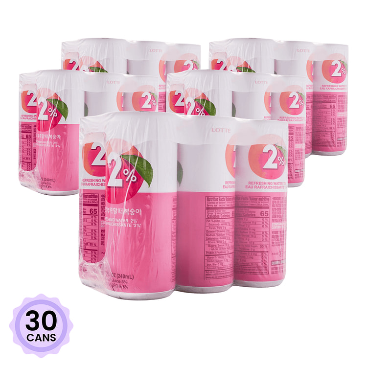 Lotte 2% Peach Refreshing Water 240 ml*30 cans