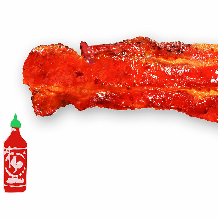 Fire-Grilled Bacon Jerky (Sriracha Spicy Flavor 0.25lb) 4oz