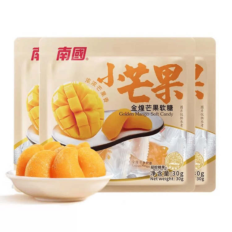 南国水果软糖芒果味热带休闲零食30g*3袋 90 克