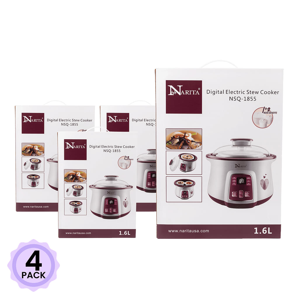 Narita Fully Automatic Multifunctional Electric Stew Pot NSQ-1855 1 count*4 pack
