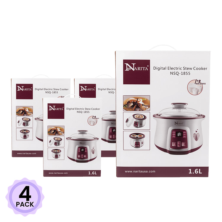 Narita 全自动多功能陶瓷隔水炖盅 一锅三胆 NSQ-1855 1 个*4 包