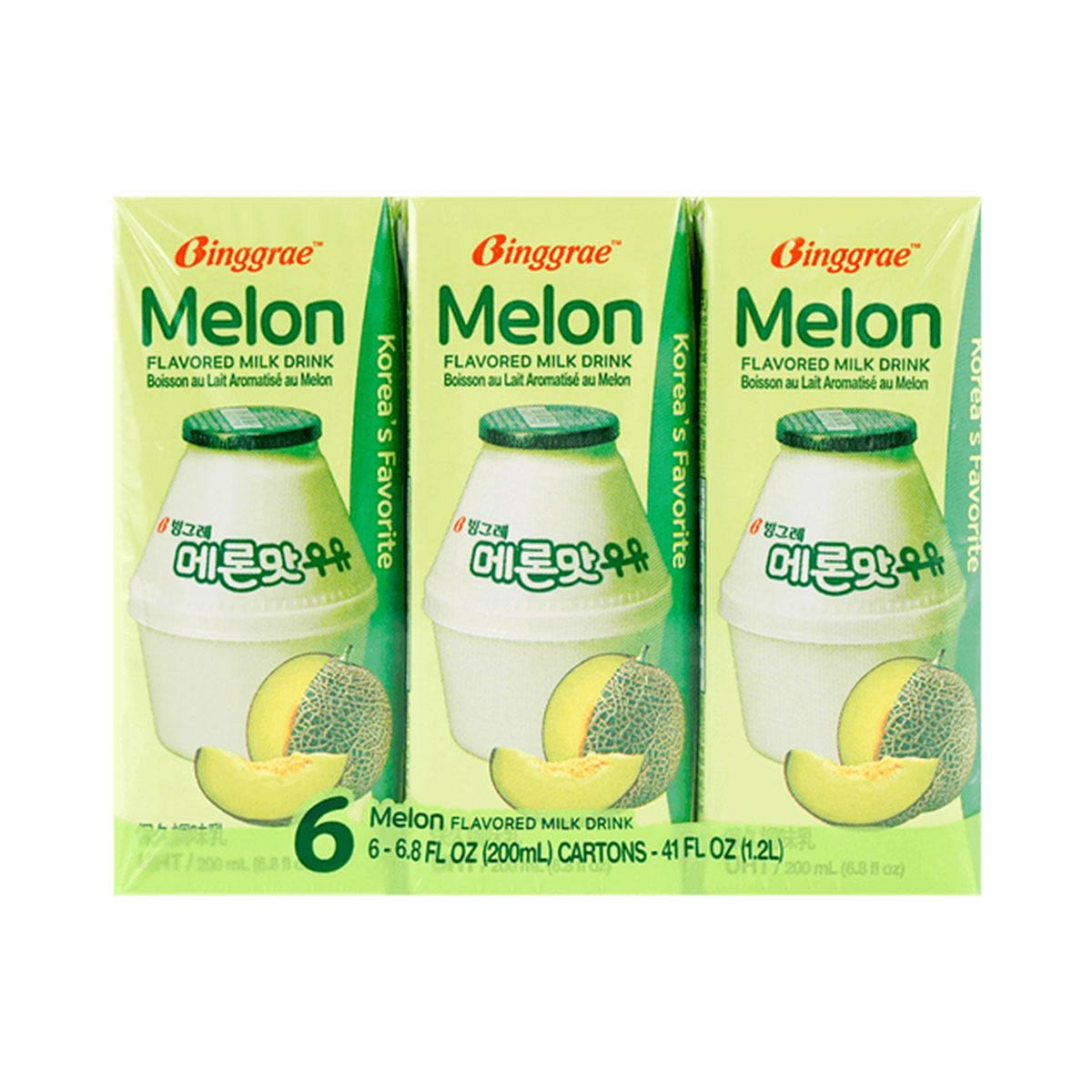 Binggrae Melon Flavor Milk – 6 Pack 1 each