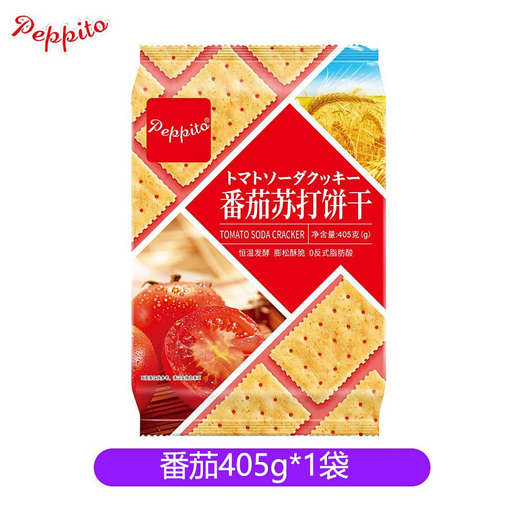 Peppito Tomato Flavored Soda Crackers Snack 405g 405 g