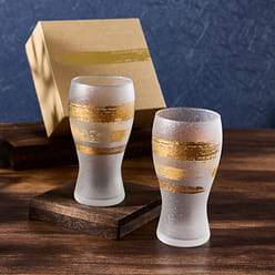 Golden Ishizuka Pair Beer Glasses