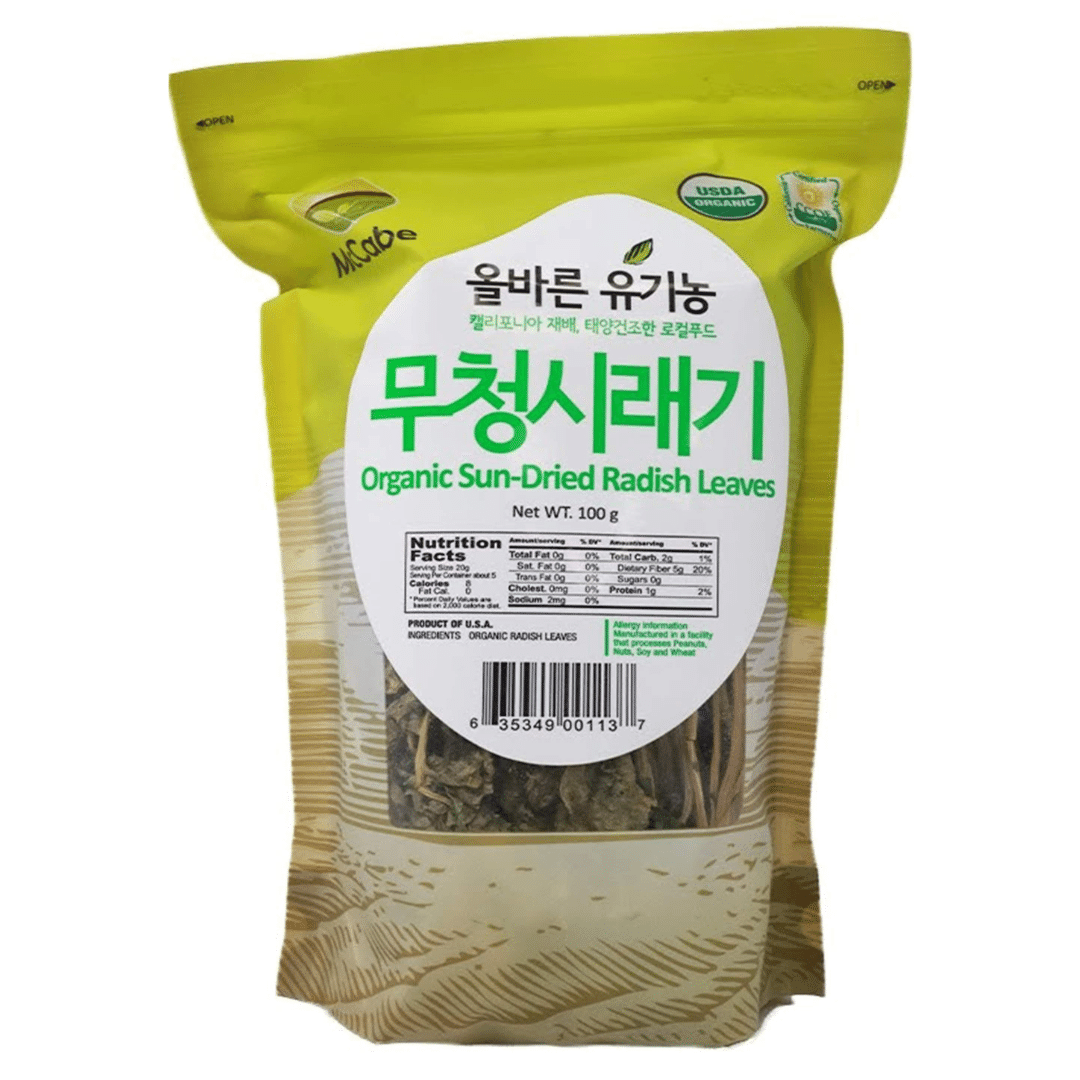 McCabe Organic Sun-Dried Radish Leaves, 100g,USDA Certified Organic, CCOF 100 g