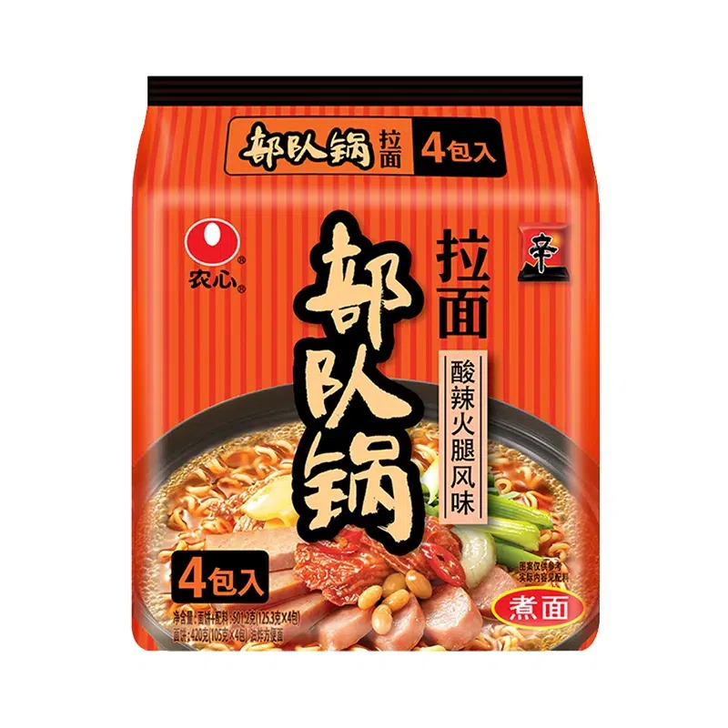 农心部队锅拉面(酸辣火腿风味) 125.3g*4包 501.2 克