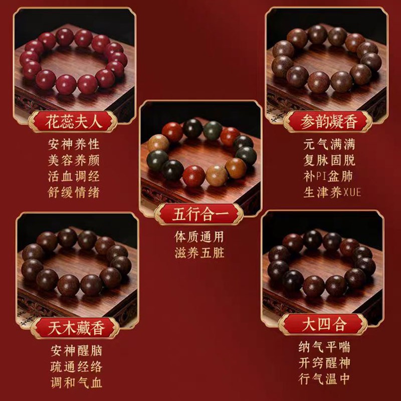 五行合一天然中药五行合香珠手串古法自制12mm 1 份- Weee!