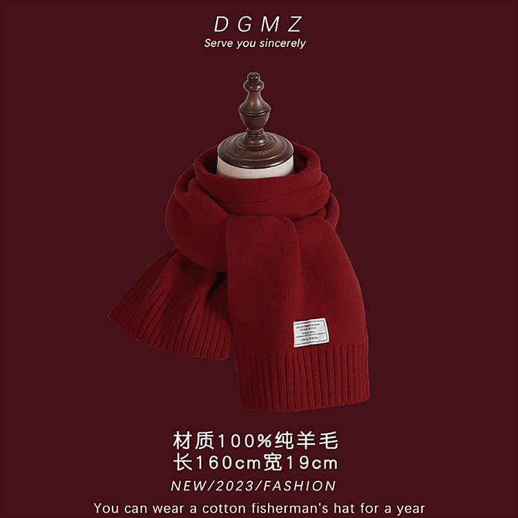 纯羊毛红色围巾
