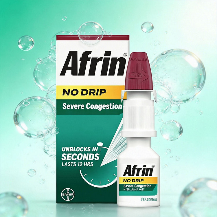 Afrin No Drip Severe Congestion Nasal Mist 15ml 1 box