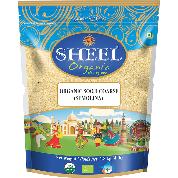 Organic Sooji Coarse / Semolina 4 Lb (1.8 Kg)