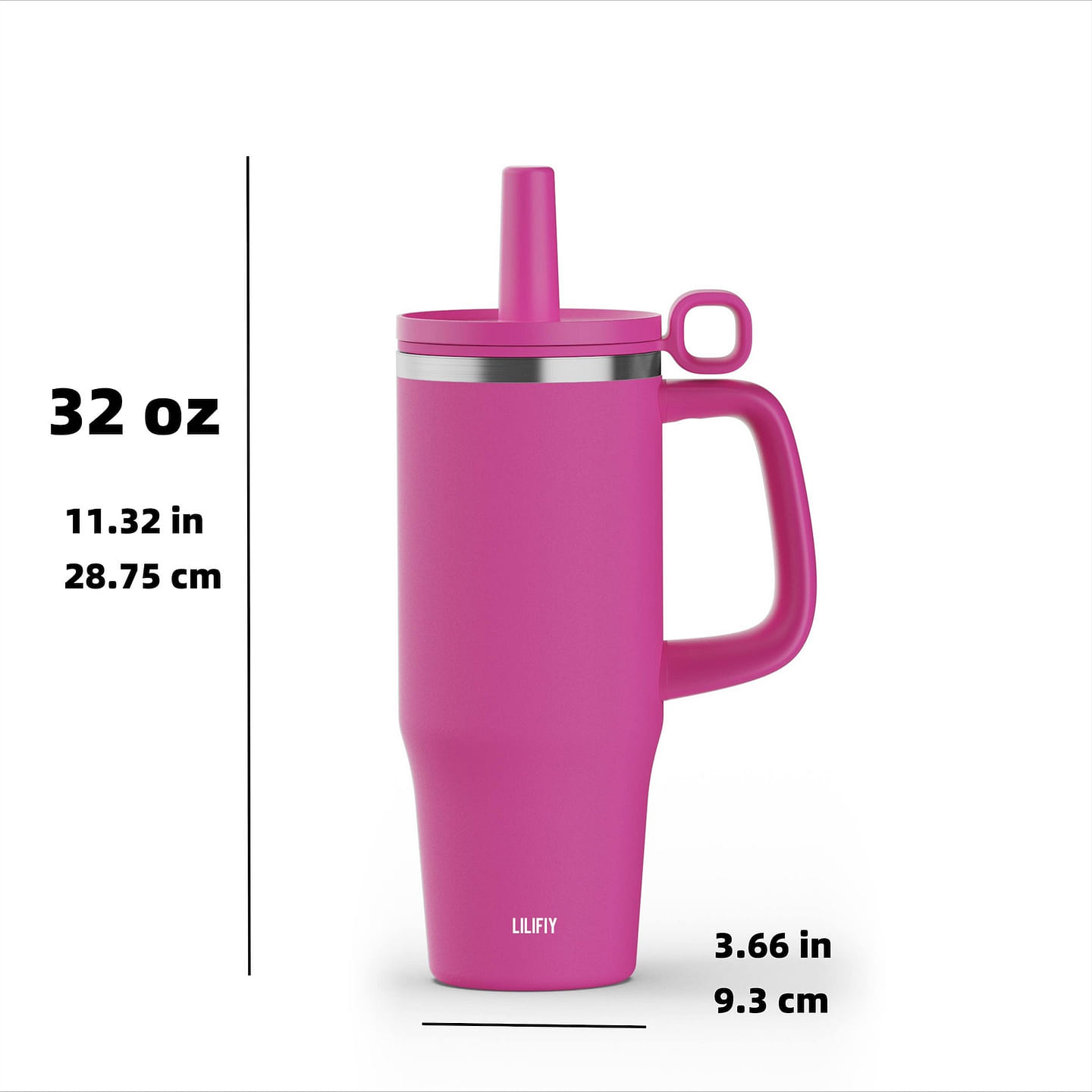 Lilifiy PINK Tumbler with handle and straw lid with cup accessories 0.75 fl.oz