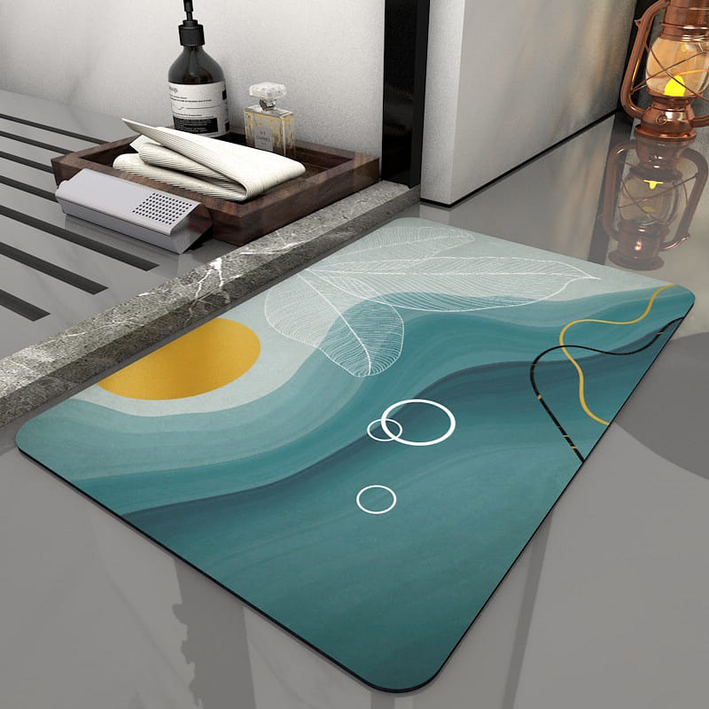Super Absorbent Diatom Mud Bath Mat Non-Slip Quick Drying,Sunrise 60*40 1 each