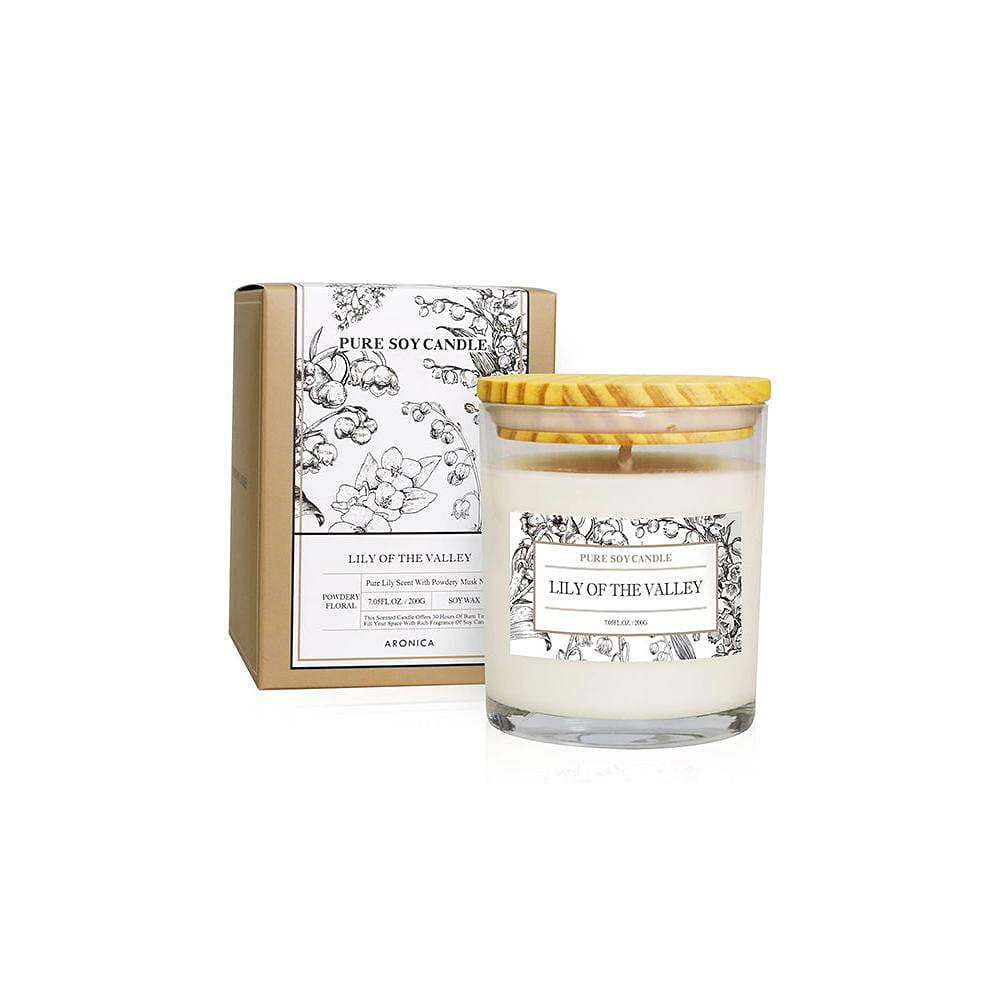 ARONICA Pure Soy Candle – Lily of the Valley 200g(7.05oz) 1 each