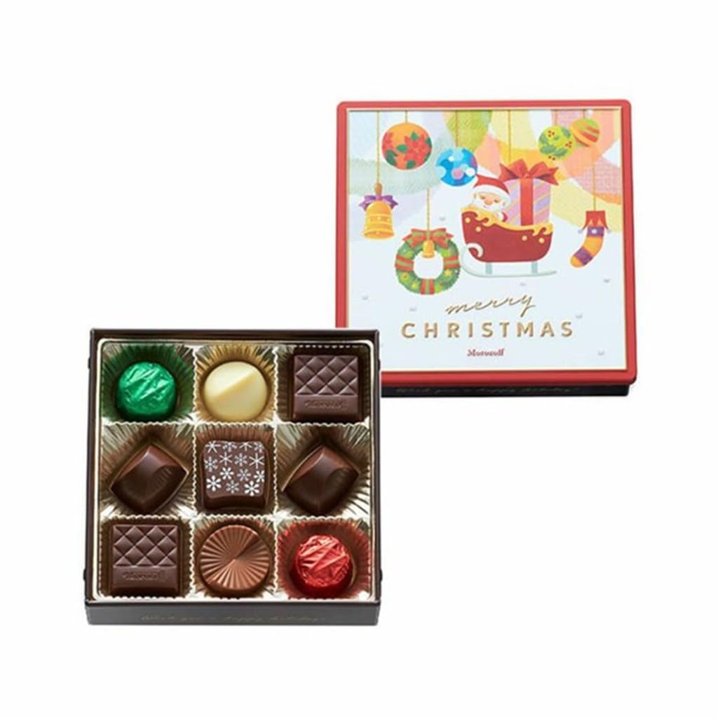 「日本直送」モロゾフ・クリスマス限定 クリスマスプレーン チョコレート 9個入り 1 箱