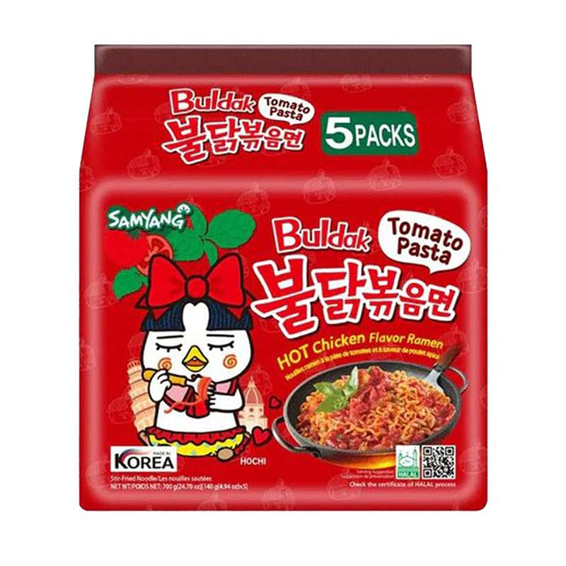Samyang Buldak Spicy Chicken Stir-Fried Ramen (5-Pack) – Tomato Pasta 1 each