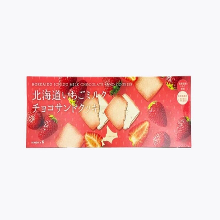 日本 北见 北海道草莓牛奶巧克力夹心饼干 6枚