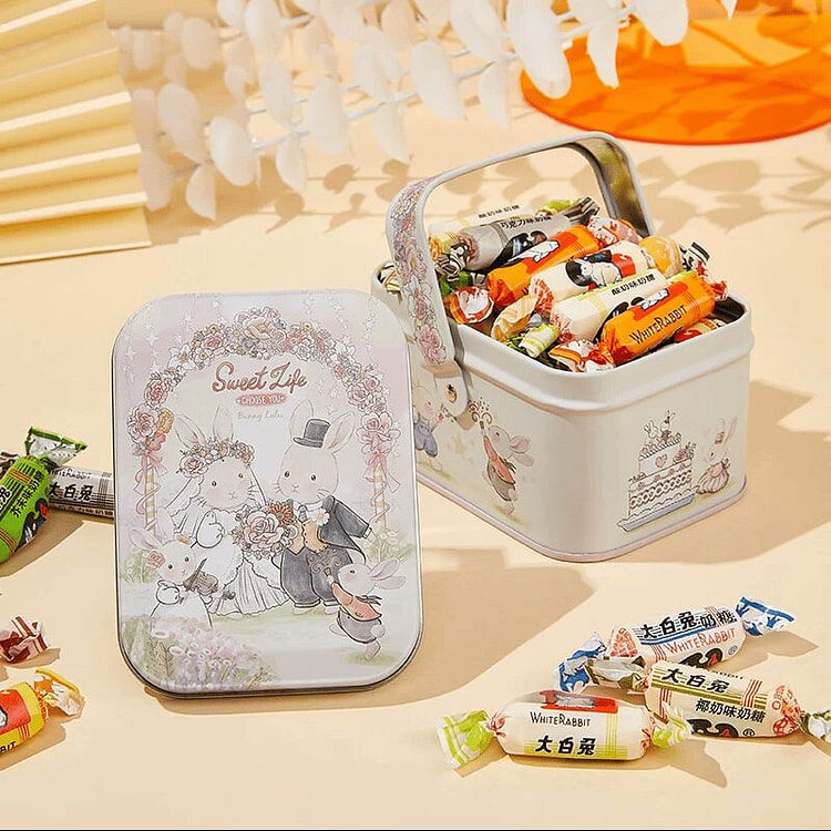 White Rabbit Milk Candy Mixed in Iron Box 114g 114 g