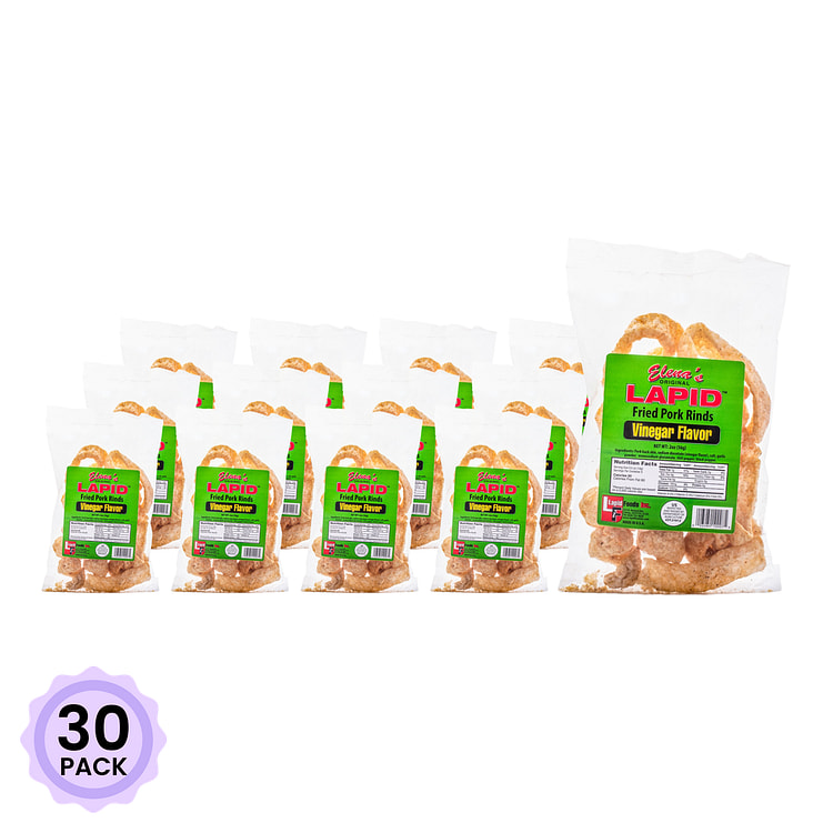 Elena's Original Lapid Fried Pork Rinds, Vinegar Flavor 56 g*30 pack
