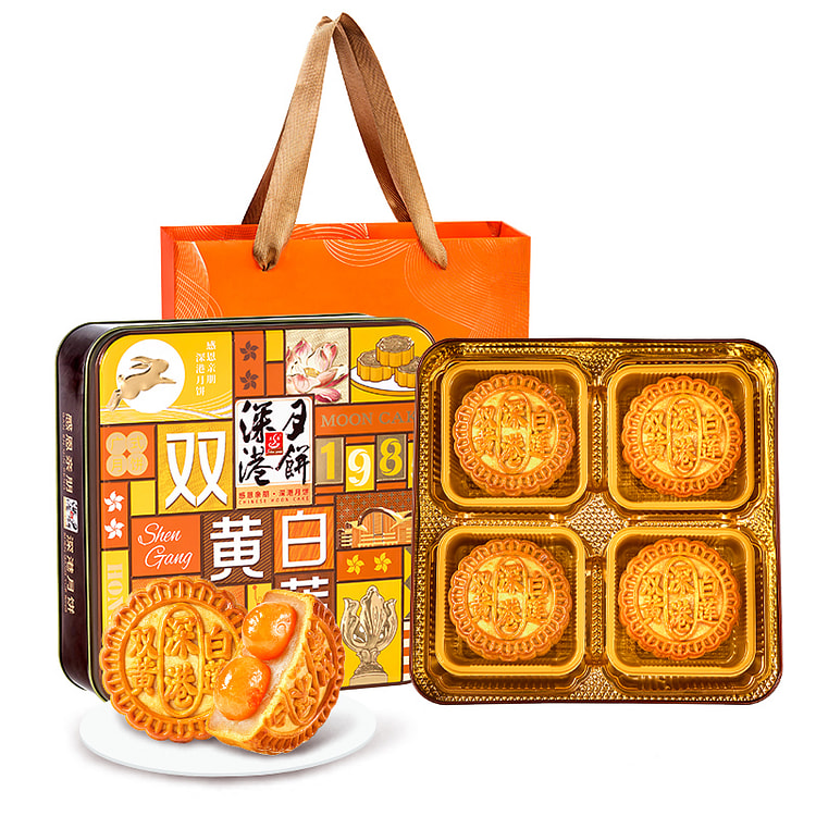 深港双黄白莲蓉月饼礼盒 680克*1盒装