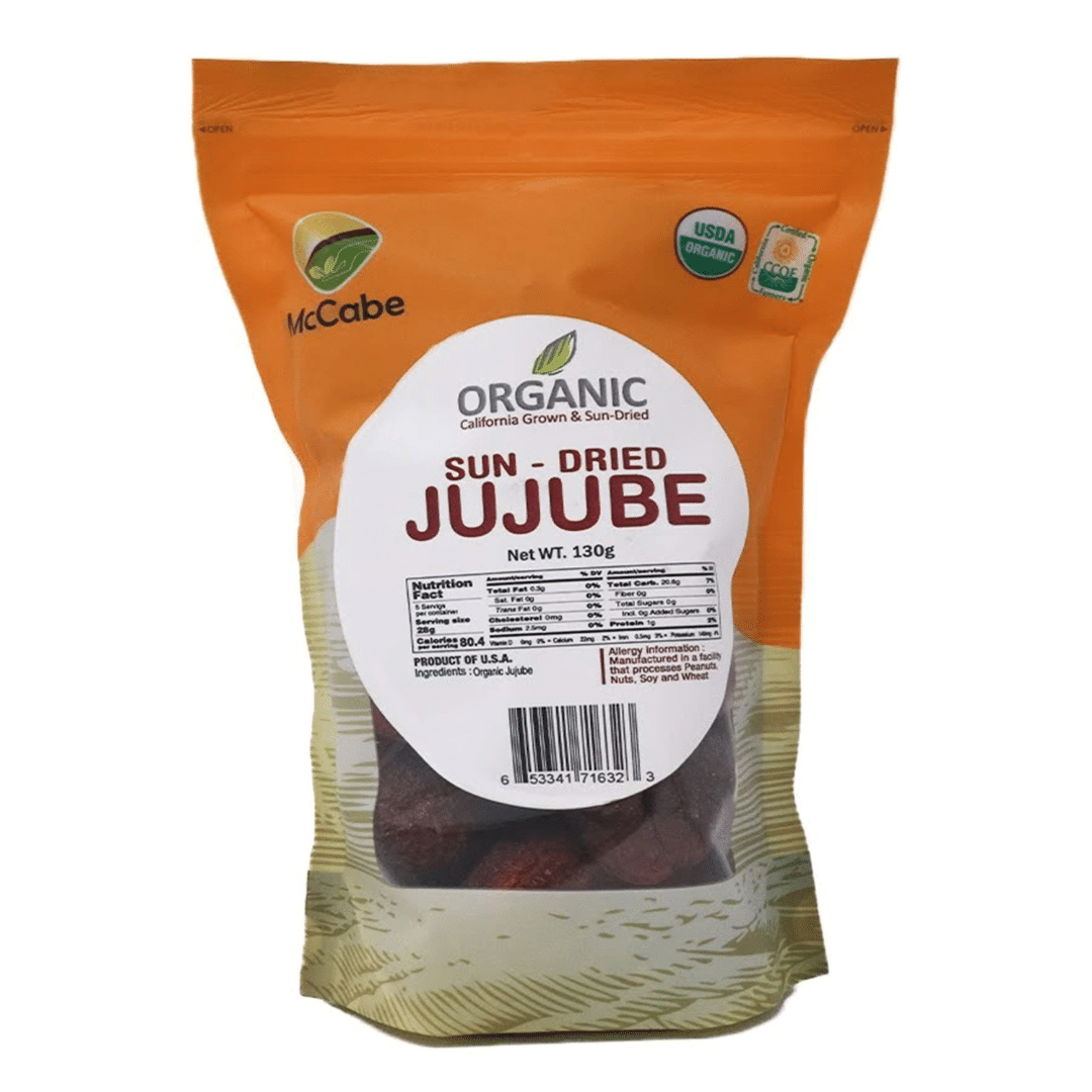 McCabe Organic Sun-Dried Jujube, 130g | No Sugar | No Steamed | for Boiling 130 g