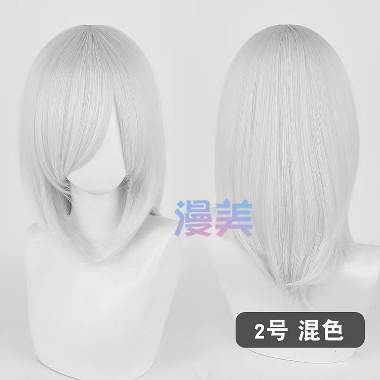 漫美浅银白cos假发 发尾内收40cm中长刘海假发 1 份