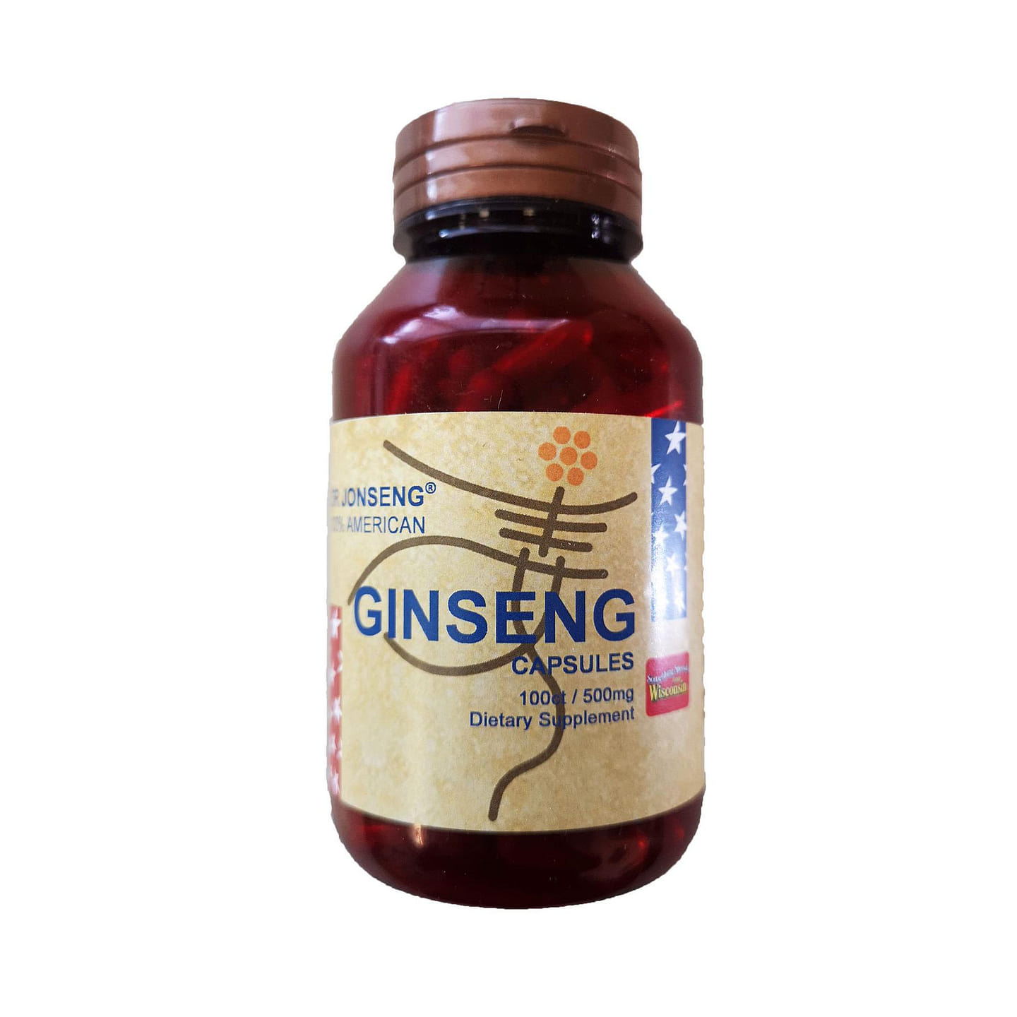 Dr Jonseng 100% American Ginseng Capsules – 100 Capsules 1 bottle