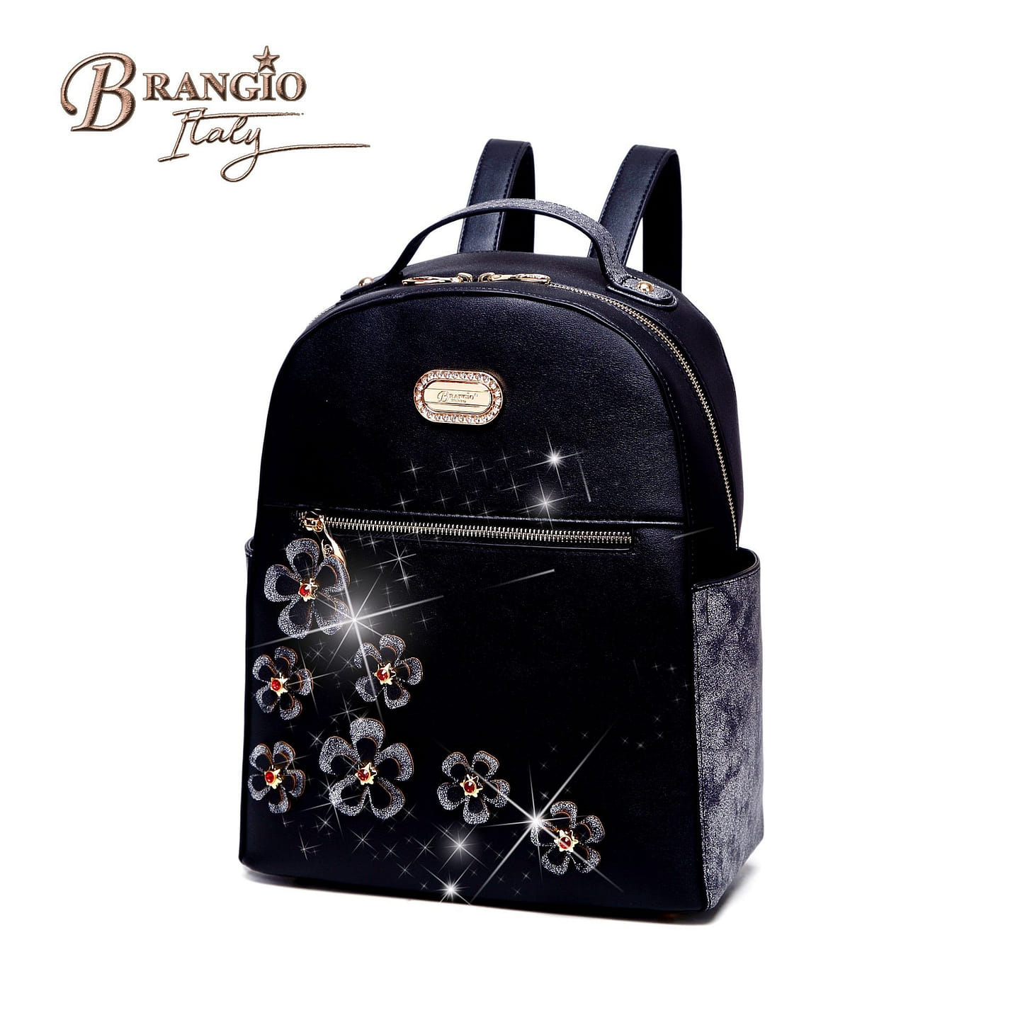 Twinkle Cosmos Floral Fashion Backpack + Wallet [KTB9558+KTC8828-BK] 1 each