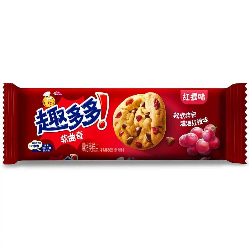 【趣多多】香脆曲奇 红提味 1袋 80 克