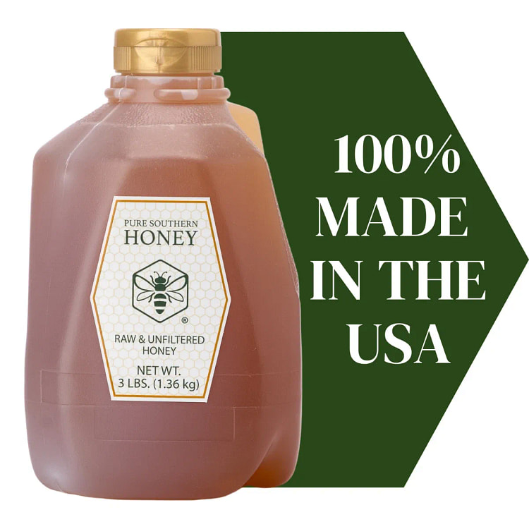 100% Raw Georgia Honey, 3 lbs, Unfiltered & Unheat 1 bottle